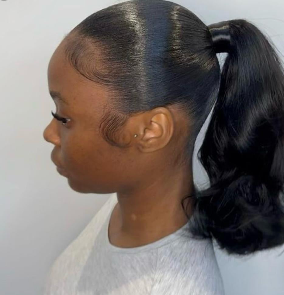 SOWED PONYTAIL WITH LACE INSTALL